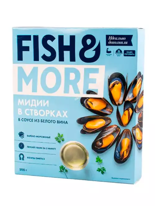 Мидии чилийские в соусе из белого вина FISHandMORE, 500 г
