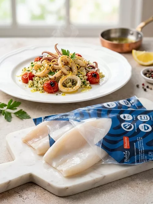 Кальмар командорский очищенный BALTIA FISH в/у 1кг+