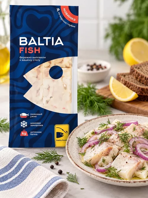 Филе хека. кубики BALTIA FISH 1 кг